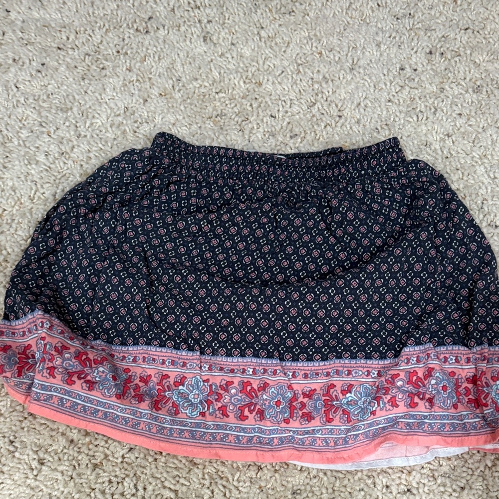 Abercrombie Kids Navy and Coral A-Line Skirt
